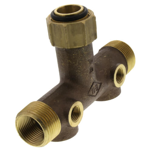 Main product image of 1" x 3" Center to End, No Lead Brass Female Union Tank Tee