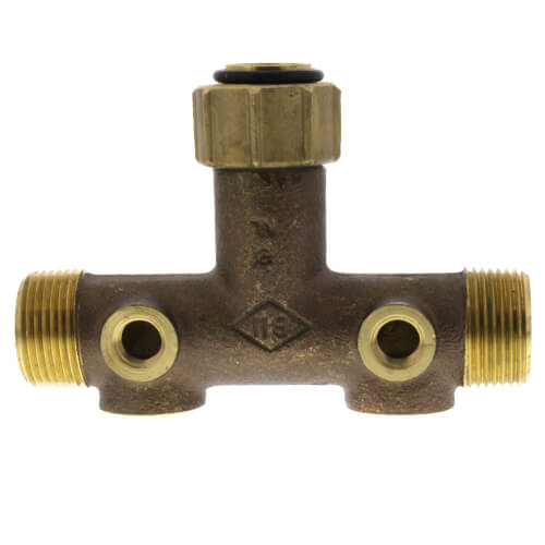 Main product image of 1" x 3" Center to End, No Lead Brass Female Union Tank Tee
