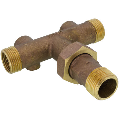 Main product image of 1" X 4-1/2" Center to End, No Lead Brass O-Ring Union Tank Tee