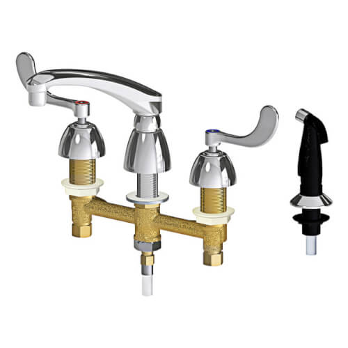 Main product image of 1.5 GPM 8" Deck-Mounted Manual Faucet w/ L-Type Swing Spout & Side Spray, 200-AL8E35-317ABCP