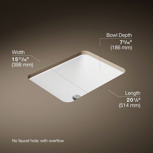 Main product image of Caxton 20-1/2" Under Counter Bathroom Sink (White), K-20000-0