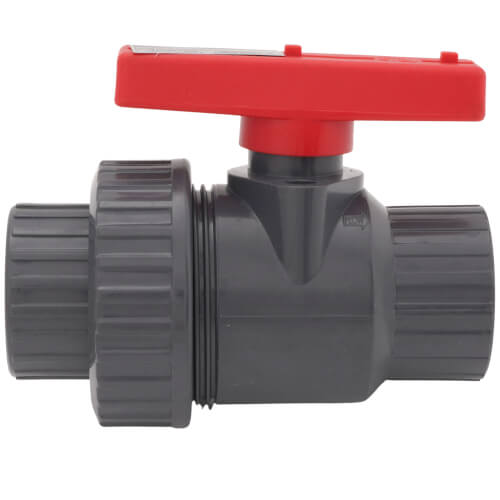Main product image of T-645 1-1/4" Gray PVC Single Union Ball Valve (Threaded)
