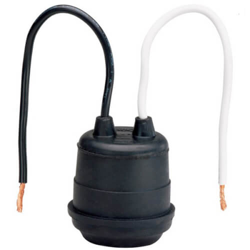 Main product image of Keyless Lampholder for Temporary Lighting, Medium Base, Two 6" Leads - Black (250V/660W)
