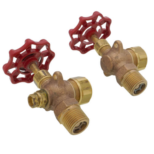 Main product image of 1/2" NPT Rough Bronze Water Gauge w/ Automatic Ball Checks, Aluminum Wheel (5/8" OD x 12" Length)