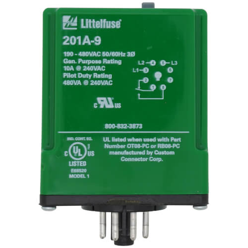 201A9 Littelfuse 201A9 3 Phase SPDT Dual Range PlugIn Line Voltage Monitor w/ High