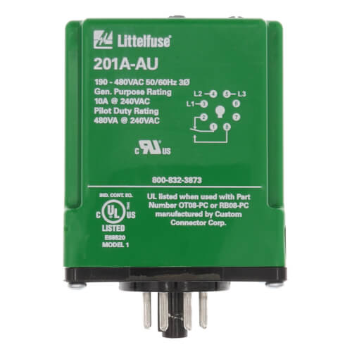 201AAU Littelfuse 201AAU 3 Phase Form C Dual Range PlugIn Line