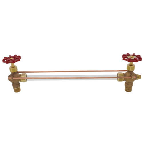 Main product image of 1/2" Heavy Aluminum Water Gauge w/ 12" Glass & Rod