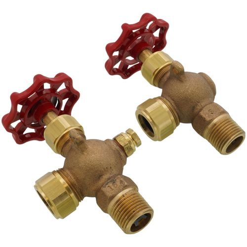 Main product image of 1/2" Heavy Bronze Gauge w/ Aluminum Wheel w/ 12" Glass & Rod (w/ Auto Ball Valve)