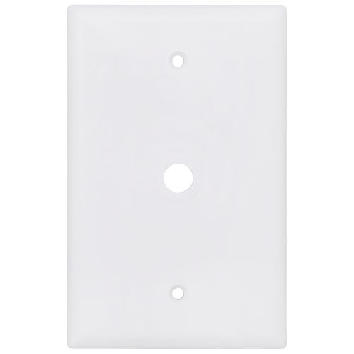 Main product image of 1-Gang Telephone & Coaxial Cable Wall Plate, Mid-Size, Thermoset - White