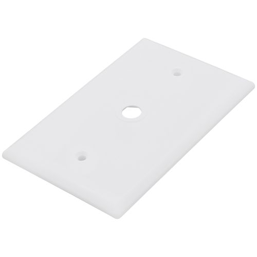 Main product image of 1-Gang Telephone & Coaxial Cable Wall Plate, Mid-Size, Thermoset - White
