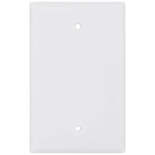 Main product image of 1-Gang Blank Box Mount Wall Plate, Mid-Size, Thermoset - White
