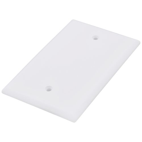 Main product image of 1-Gang Blank Box Mount Wall Plate, Mid-Size, Thermoset - White