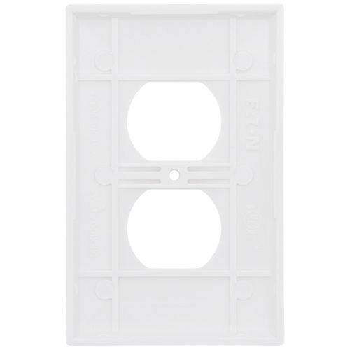 Main product image of 1-Gang Duplex Receptacle Wall Plate, Mid-Size, Thermoset - White
