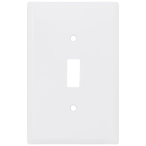 Main product image of 1-Gang Toggle Wall Plate, Mid-Size, Thermoset - White