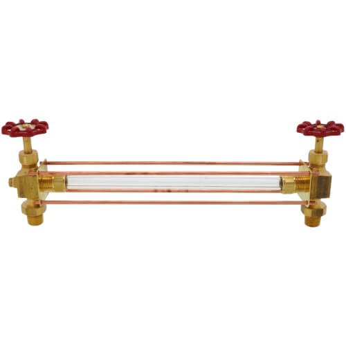 Main product image of 1/2" NPT Rough Bronze Water Gauge w/ EPDM Glass Seal & Rod, Aluminum Type Wheel (5/8" OD x 12" Length)
