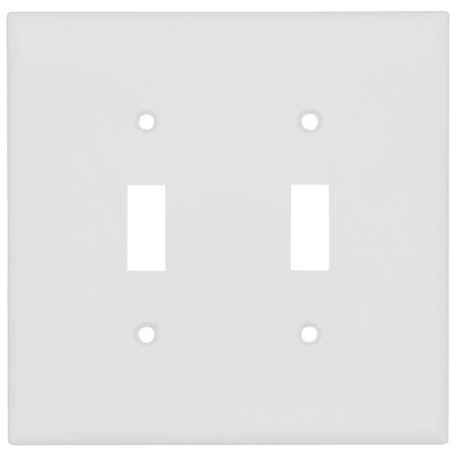 Main product image of 2-Gang Toggle Wall Plate, Mid-Size, Thermoset - White