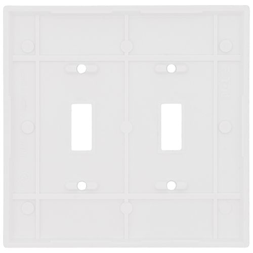 Main product image of 2-Gang Toggle Wall Plate, Mid-Size, Thermoset - White