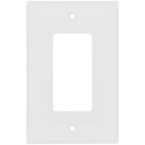 Main product image of 1-Gang Decorator & GFCI Wall Plate, Mid-Size, Thermoset - White