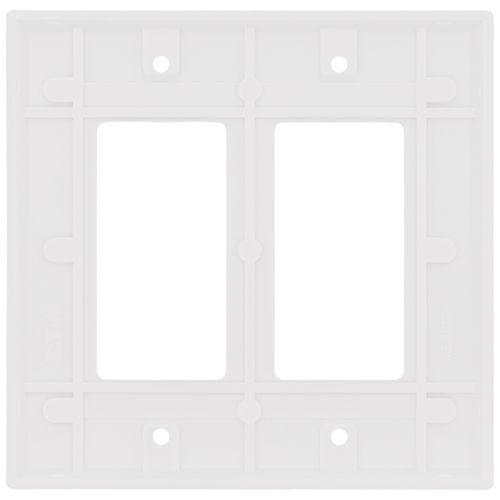 Main product image of 2-Gang Decorator & GFCI Wall Plate, Mid-Size, Thermoset - White
