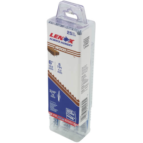 Main product image of 656R - 6" Bi-Metal Reciprocating Blade, 25-pack (Wood, Wood with Nails)