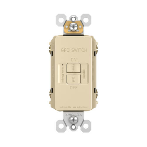 Main product image of Radiant Spec-Grade Dead Front Self-Test GFCI Receptacle, NEMA 5-20R, 20A - Ivory (125V)