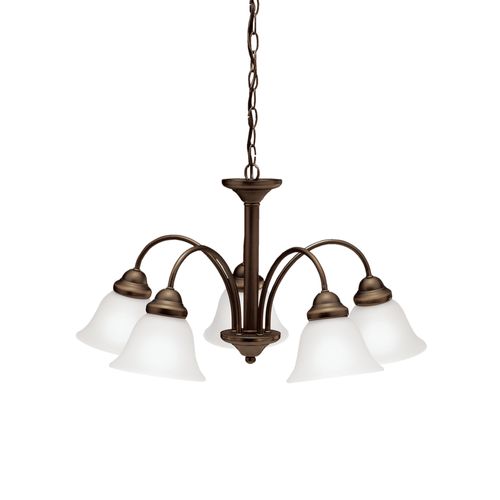 Main product image of Wynberg 13.75" 5 Light Chandelier w/ Satin Etched Glass (Olde Bronze)