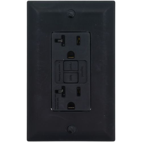 Main product image of Radiant Spec-Grade Self-Test GFCI Receptacle - Black (20A)