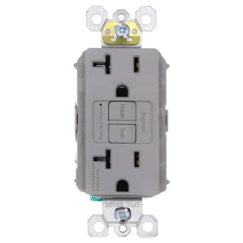 Main product image of Radiant Spec-Grade Self-Test GFCI Receptacle - Gray (20A)