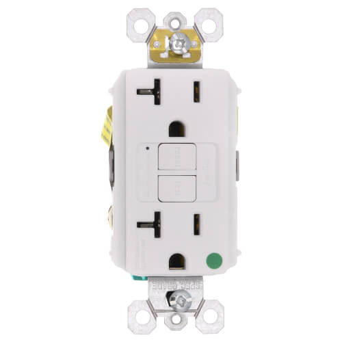 Main product image of Hospital-Grade Self-Test Duplex GFCI Receptacle, NEMA 5-20R - White (20A)