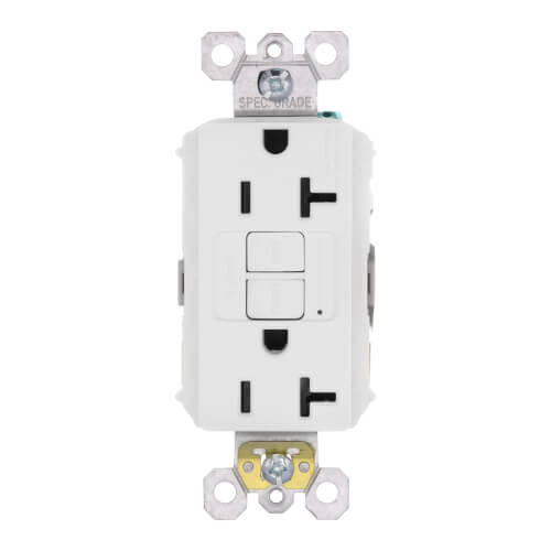 Main product image of Radiant Spec-Grade Tamper-Resistant Self-Test Duplex GFCI Receptacle, NEMA 5-20R - White (20A)
