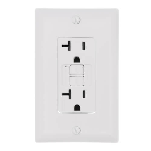 Main product image of Radiant Spec-Grade Tamper-Resistant Self-Test Duplex GFCI Receptacle, NEMA 5-20R - White (20A)