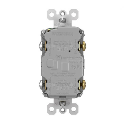Radiant Spec-Grade Weather-Resistant Self-Test Duplex GFCI Receptacle, NEMA 5-20R - Gray (20A)