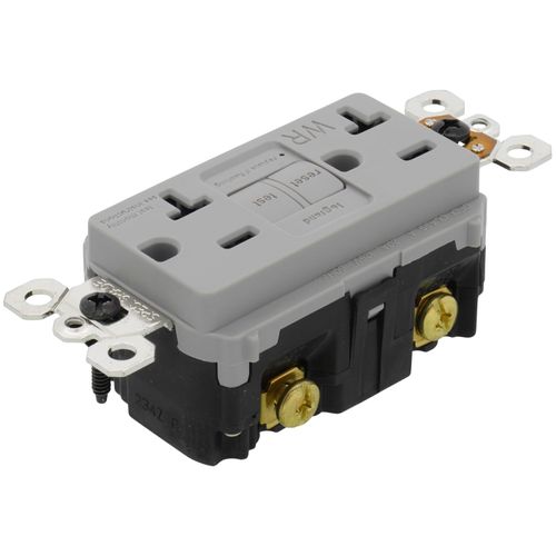 Main product image of Radiant Spec-Grade Weather-Resistant Self-Test Duplex GFCI Receptacle, NEMA 5-20R - Gray (20A)