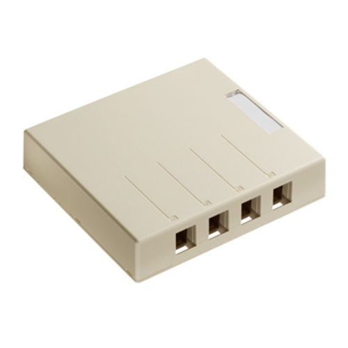 Main product image of Surface-mount Box For Shielded Connectors, Plenum-rated, 4-port (Ivory)