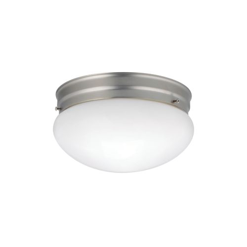 Main product image of Ceiling Space 9" 2 Light Flush Mount w/ White Globe (Brushed Nickel)