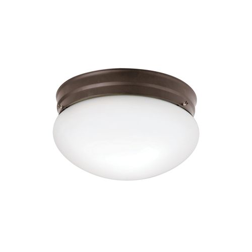 Main product image of Ceiling Space 9" 2 Light Flush Mount w/ White Globe (Olde Bronze)