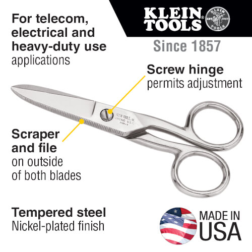 Main product image of 5-1/4" Electrician's Scissors (Nickel-Plated)