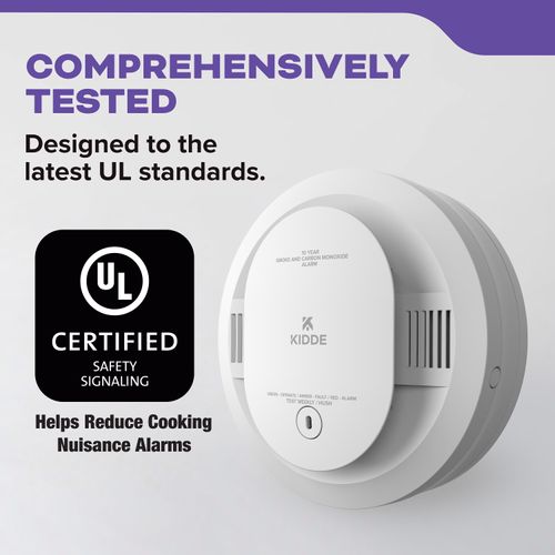 Main product image of Battery Powered Combination Smoke and Carbon Monoxide Detector w/ Alarm LED Warning Lights & Voice Alerts