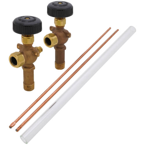 Main product image of 1/2" MNPT Water Gauge w/ Extended Shank, Std Glass & Rod, Composition Wheel (5/8" OD x 12")