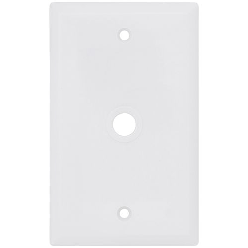 Main product image of 1-Gang Telephone & Coaxial Cable Wall Plate, Standard Size, Thermoset - White