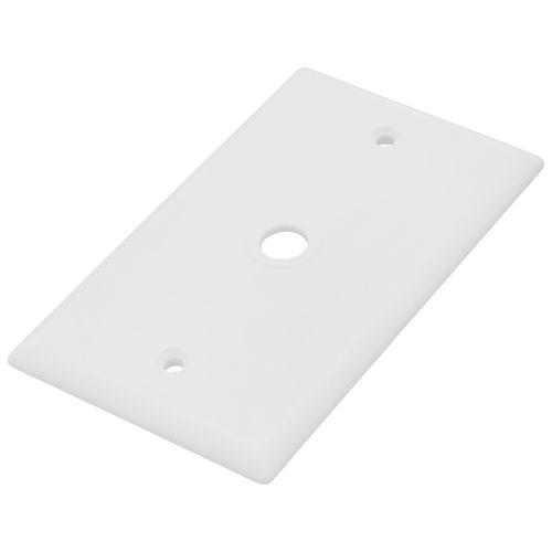 Main product image of 1-Gang Telephone & Coaxial Cable Wall Plate, Standard Size, Thermoset - White