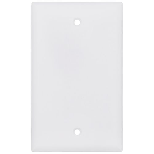 Main product image of 1-Gang Blank Box Mount Wall Plate, Standard Size, Thermoset - White