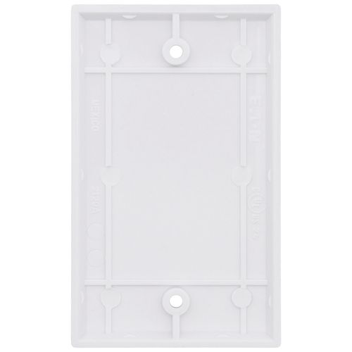 Main product image of 1-Gang Blank Box Mount Wall Plate, Standard Size, Thermoset - White