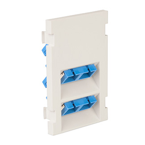 Main product image of Duplex Sc Angled Fiber Adapter MOS Module, Zirconia Ceramic Sleeve, 3 Units High (White)