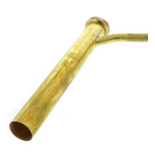 Main product image of 1-1/2" x 12", 22 Gauge, Brass Dishwasher Tailpiece with 1/2" Branch (Rough Brass)