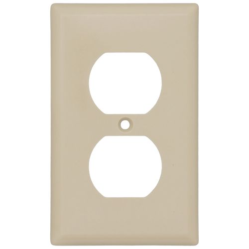 Main product image of 1-Gang Duplex Receptacle Wall Plate, Standard Size, Thermoset - Ivory