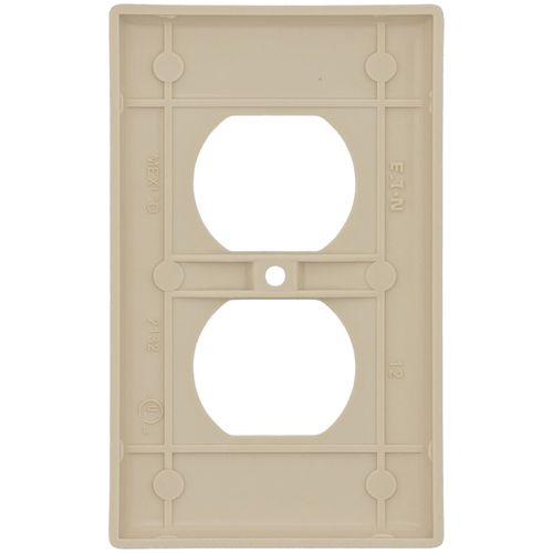 Main product image of 1-Gang Duplex Receptacle Wall Plate, Standard Size, Thermoset - Ivory