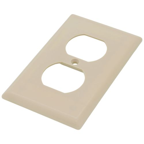 Main product image of 1-Gang Duplex Receptacle Wall Plate, Standard Size, Thermoset - Ivory