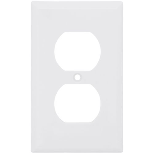 Main product image of 1-Gang Duplex Receptacle Wall Plate, Standard Size, Thermoset - White