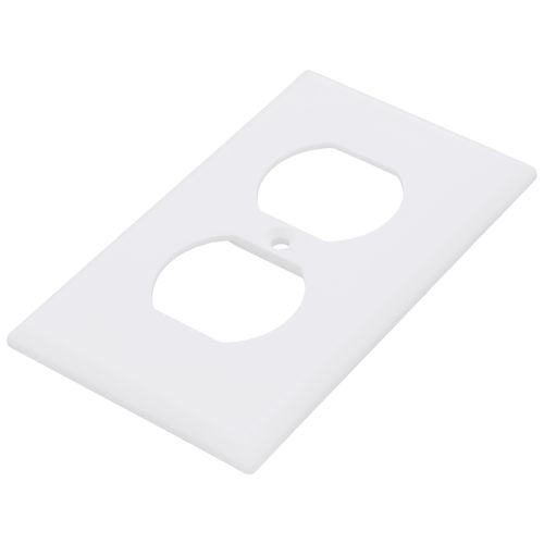 Main product image of 1-Gang Duplex Receptacle Wall Plate, Standard Size, Thermoset - White